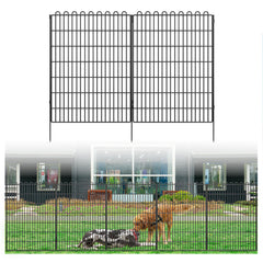Decorative Garden Fence 10 Panels 23.6 ft(L) X 40 in(H) Animal Barrier for Yard, Patio, Garden Borders, No-Dig Outdoor Fencing with Rustproof Metal Panels, Temporary Ground Stakes for Dogs, Rabbit Dog Playpen 10 Panels-23.6 ft(L) X 40 in(H)