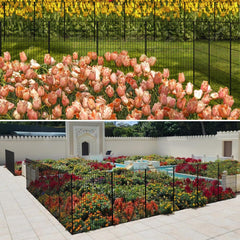 Decorative Garden Fence 10 Panels 23.6 ft(L) X 40 in(H) Animal Barrier for Yard, Patio, Garden Borders, No-Dig Outdoor Fencing with Rustproof Metal Panels, Temporary Ground Stakes for Dogs, Rabbit Dog Playpen 10 Panels-23.6 ft(L) X 40 in(H),10 Panels-23.6 ft(L) X 32 in(H),5 Panels-11.8 ft(L) X 32 in(H),15 Panels-35.4 ft(L) X 32 in(H),20 Panels-47.2 ft(L) X 32 in(H),20 Panels-47.2 ft(L) X 40 in(H)