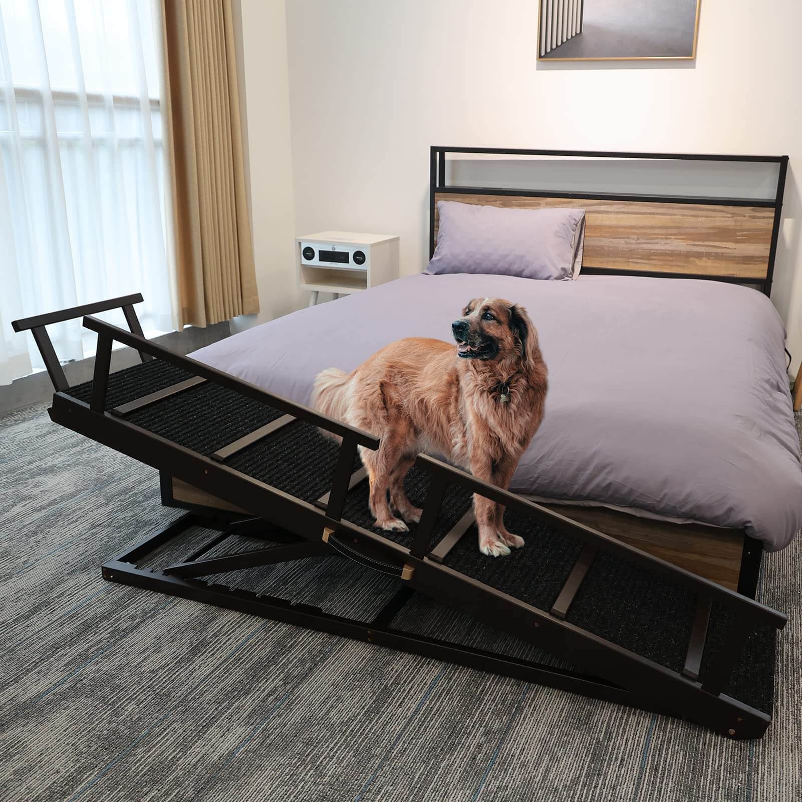 PANTAZO Pet Ramp Folding Portable Wooden Dog & Cat Ramps for Couch or Bed PA903 Pet Ramp