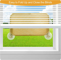 Foldable Cat Window Perch Cordless Cat Window Hammock with 4 Strong Suction Cups Windowsill Cat Beds Seat for Indoor Cats Inside Winter Plush Style,light yellow,GRAY,Pink