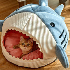 Enclosed Warm Cat Bed For Portable Pet Beds Sweet Kittens Basket Cushion Cat Pillow Mat Tent Puppy Nest Cave Cats House Goods Blue / M (45X42X32cm),Blue / S (38X35X32cm),grey / S (38X35X32cm),Blue / L (53X50X36cm)),grey / L (53X50X36cm)),grey / M (45X42X32cm)