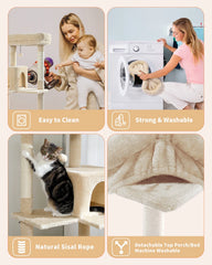 5-Level Cat Tree for Indoor Cats Cat Tower for Large Cats with Large Hammock Sisal Covered Scratching Posts Cozy Condo Top Perch AMT0110BG-LF / france,AMT0110BG-LF / United States,AMT0110GY-LF / United States,AMT0110GY-LF / CZECH REPUBLIC,AMT0110BG-LF / CZECH REPUBLIC,AMT0110GY-LF / france