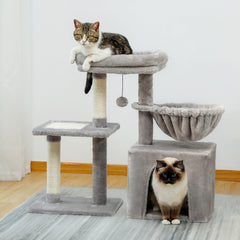 Cat tree Cat Tower for Indoor Cats 2 Styles Cat Activity Tree with Cat Scratching Posts Big Hammock and Removable Top Perch Grey AMT0208GY / CZECH REPUBLIC,AMT0208GY / france,AMT0208GY / United States,AMT0208BG / United States,AMT0208BG / CZECH REPUBLIC,AMT0208BG / france