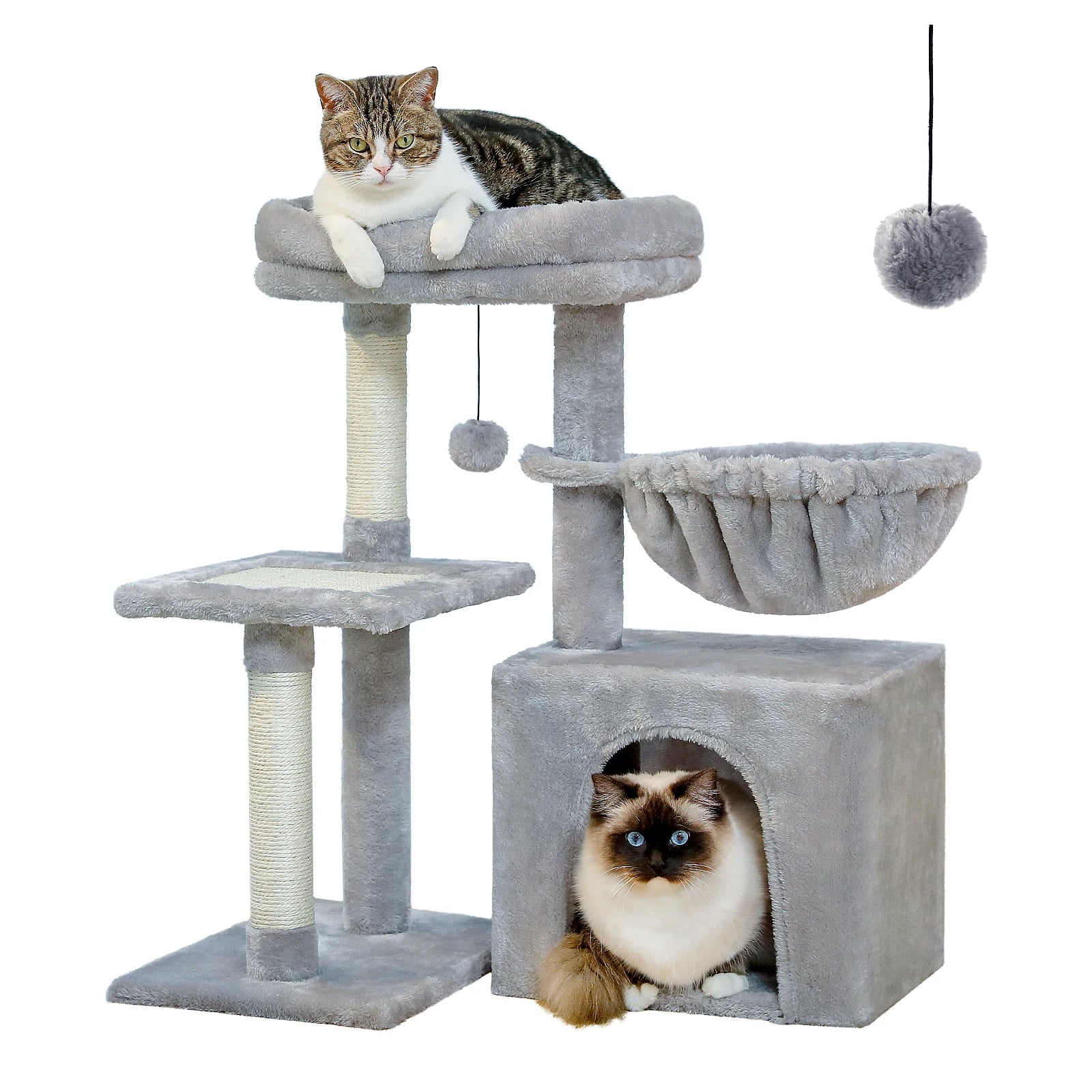Cat tree Cat Tower for Indoor Cats 2 Styles Cat Activity Tree with Cat Scratching Posts Big Hammock and Removable Top Perch Grey AMT0208GY / CZECH REPUBLIC,AMT0208GY / france,AMT0208GY / United States,AMT0208BG / United States,AMT0208BG / CZECH REPUBLIC,AMT0208BG / france
