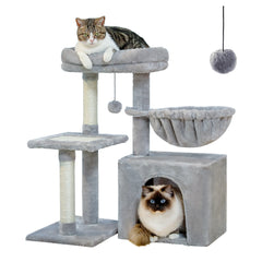 Cat tree Cat Tower for Indoor Cats 2 Styles Cat Activity Tree with Cat Scratching Posts Big Hammock and Removable Top Perch Grey AMT0208GY / CZECH REPUBLIC,AMT0208GY / france,AMT0208GY / United States,AMT0208BG / United States,AMT0208BG / CZECH REPUBLIC,AMT0208BG / france
