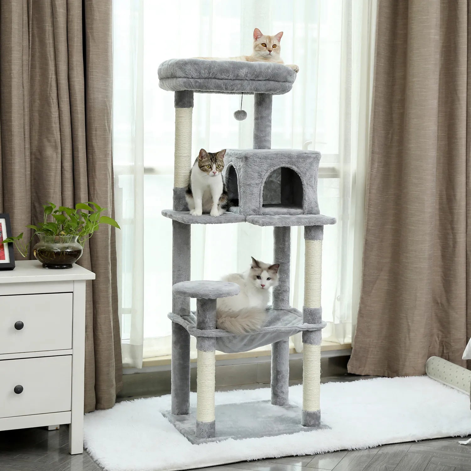 Luxury Cat Tree House Tower with Cabinet Solid Wood Cat Tree Posting Toy Multi-Level Kitten Cat Condo rascador gato arbre à chat AMT0094BN / as picture / United States,AMT0102GY / as picture / CZECH REPUBLIC,AMT0094BK / as picture / United States,AMT0102BN / as picture / CZECH REPUBLIC,AMT0103GY / as picture / United States,AMT0102BN / as picture / spain,AMT0102BN / as picture / United States,AMT0102GY / as picture / spain,AMT0102GY / as picture / United States,AMT0102GY / as picture / france,AMT0110GY / as