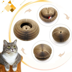 Magic Cat Scratch Organ Board Cat Toy with Ball Cat Grinding Claw Cat Climbing Frame Kitten Round Corrugated Cat Scratching Toy Camel