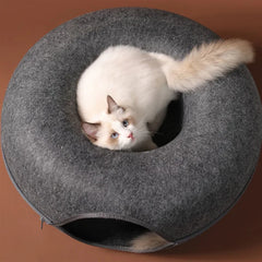Donut Cat Bed Pet Cat Tunnel Interactive Game Toy Cat Bed Dual-use Indoor Toy Kitten Sports Equipment Cat Training Toy Cat House Gray / 50X20cm,Dark gray / 50X20cm,Coffee / 50X20cm,Khaki / 50X20cm,Gray / 60X27cm,Khaki / 60X27cm,Dark gray / 60X27cm,Blue / 60X27cm,Pink / 50X20cm,Pink / 60X27cm,Blue / 50X20cm,Coffee / 60X27cm,Cream white / 60X27cm,Cream white / 50X20cm