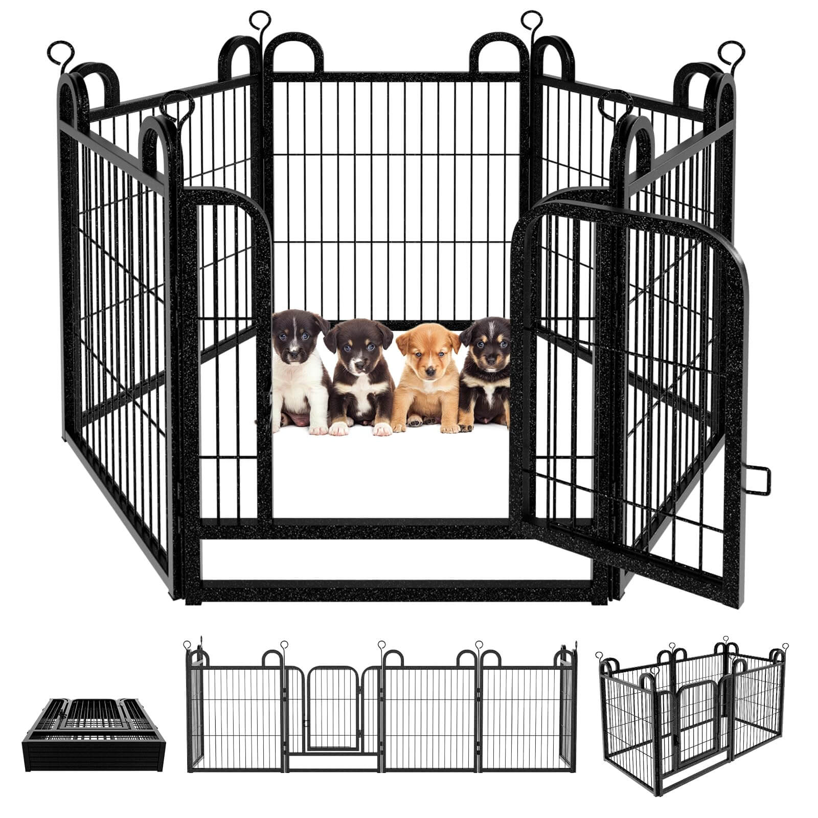 Puppy Playpen Small Dog Fence Indoor Outdoor 24in High -6 Panels and 8 Panels PS770 PS773 6 panels,8panels