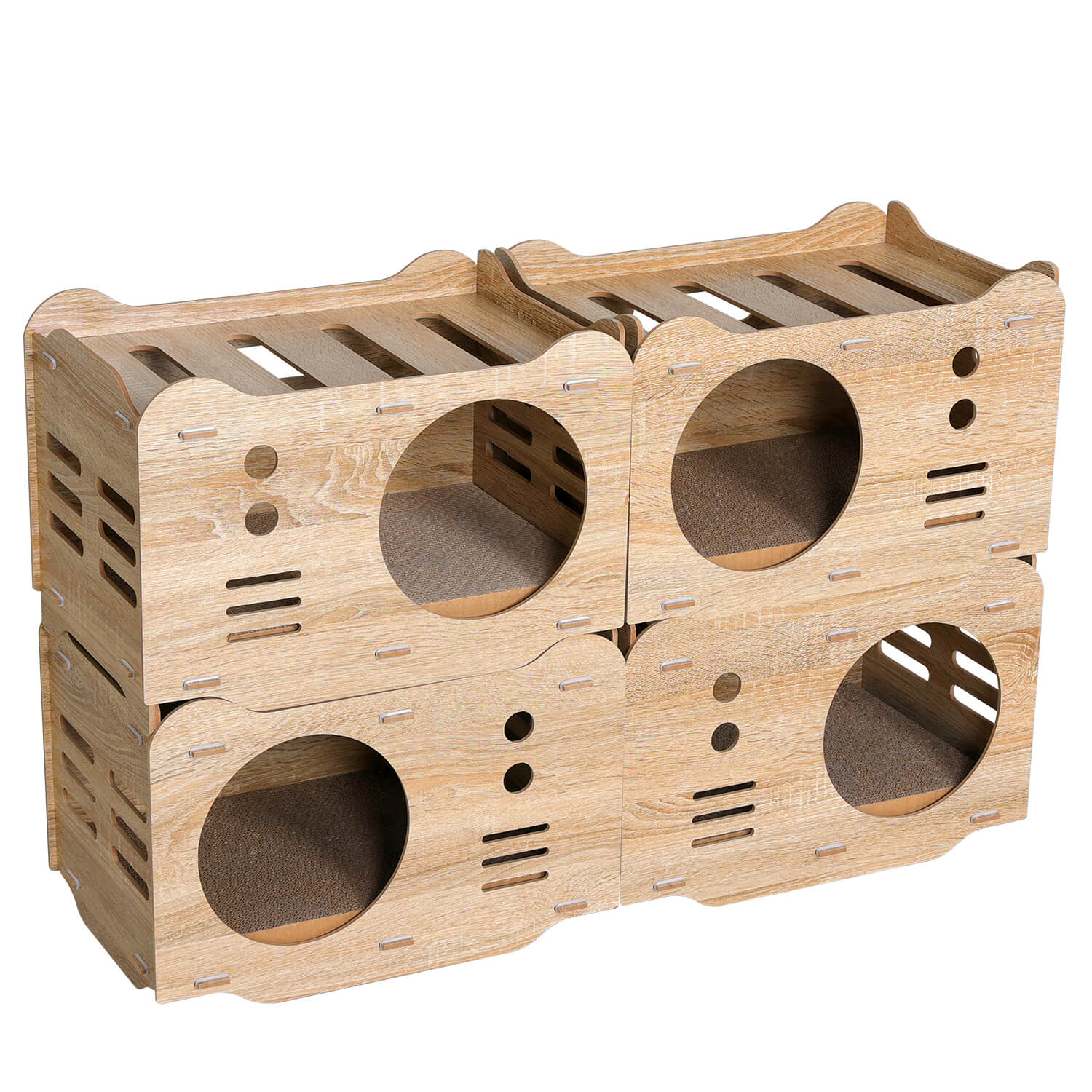 Wooden Cat House Stackable Collapsible Condos PF019 Cat Condos/Beds
