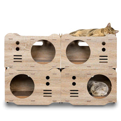 Wooden Cat House Stackable Collapsible Condos PF019 Cat Condos/Beds