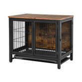 Wooden Dog Crate with Tray Heavy Duty Dog Kennel with Double Doors PA002