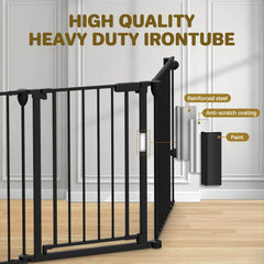 8 Panels Baby Gate Heavy Duty Playpen PA739 8 panels-black,8 panels-white