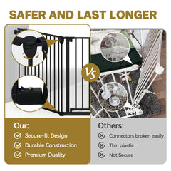 8 Panels Baby Gate Heavy Duty Playpen PA739 8 panels-black,8 panels-white
