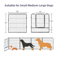 Dog Playpen 8/16 Panels 32'' 8 Panels,16 Panels