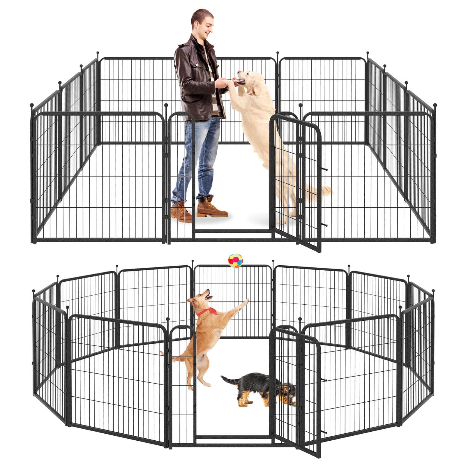 12 Panels Heavy Duty Dog Pen 32"W x 24"H,32"W x 32"H,32"W x 40"H