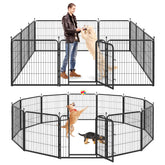 12 Panels Heavy Duty Dog Pen 32"W x 24"H,32"W x 32"H,32"W x 40"H