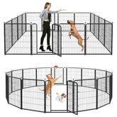 16 Panels Heavy Duty Dog Pen 32"W x 24"H,32"W x 32"H,32"W x 40"H,32"W x 47"H