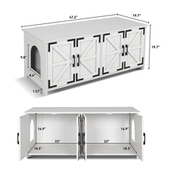 Double CatS Room Wooden Cat Litter Cabinet PF011