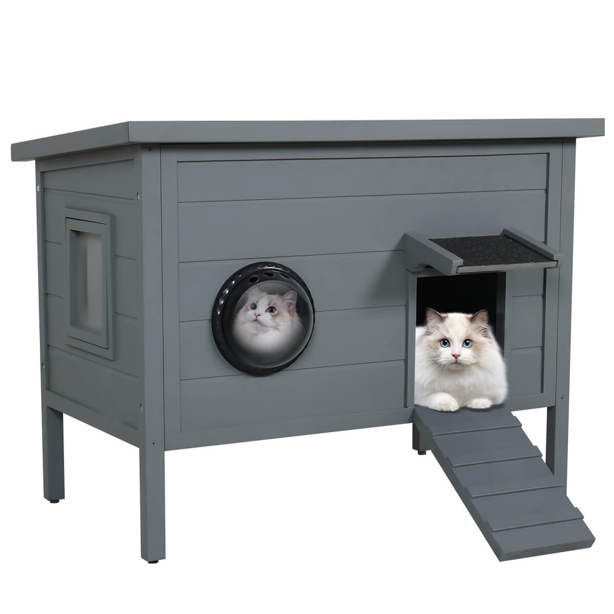 Outdoor Wooden Cat House-PF715 Cat Condos/Beds