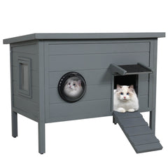 Outdoor Wooden Cat House-PF715 Cat Condos/Beds