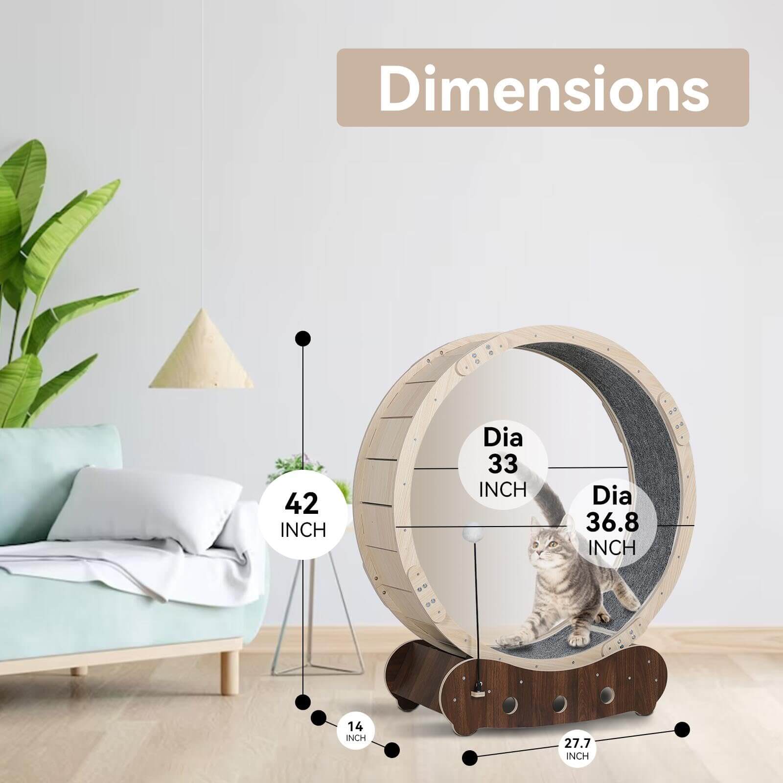 Wooden Cat Exercise Wheel PA201