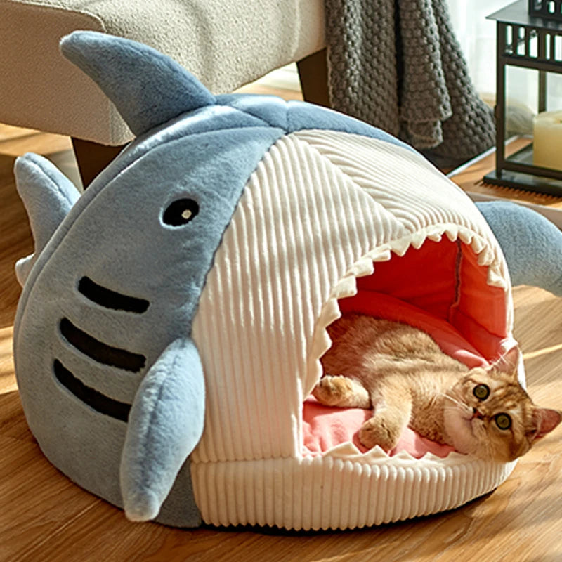 Enclosed Warm Cat Bed For Portable Pet Beds Sweet Kittens Basket Cushion Cat Pillow Mat Tent Puppy Nest Cave Cats House Goods Blue / M (45X42X32cm),Blue / S (38X35X32cm),grey / S (38X35X32cm),Blue / L (53X50X36cm)),grey / L (53X50X36cm)),grey / M (45X42X32cm)