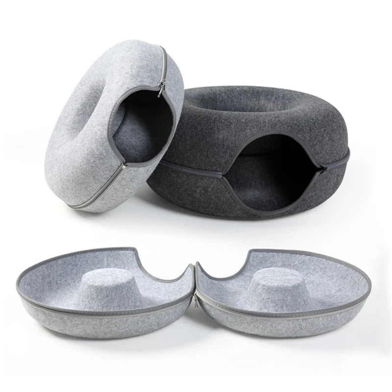 Donut Cat Bed Pet Cat Tunnel Interactive Game Toy Cat Bed Dual-use Indoor Toy Kitten Sports Equipment Cat Training Toy Cat House Gray / 50X20cm,Dark gray / 50X20cm,Coffee / 50X20cm,Khaki / 50X20cm,Gray / 60X27cm,Khaki / 60X27cm,Dark gray / 60X27cm,Blue / 60X27cm,Pink / 50X20cm,Pink / 60X27cm,Blue / 50X20cm,Coffee / 60X27cm,Cream white / 60X27cm,Cream white / 50X20cm