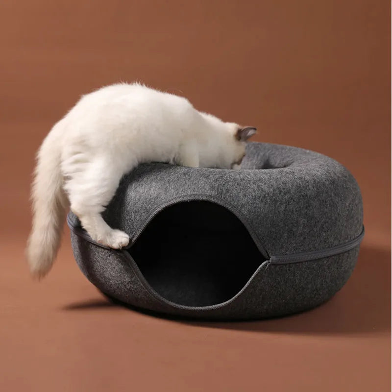 Donut Cat Bed Pet Cat Tunnel Interactive Game Toy Cat Bed Dual-use Indoor Toy Kitten Sports Equipment Cat Training Toy Cat House Gray / 50X20cm,Dark gray / 50X20cm,Coffee / 50X20cm,Khaki / 50X20cm,Gray / 60X27cm,Khaki / 60X27cm,Dark gray / 60X27cm,Blue / 60X27cm,Pink / 50X20cm,Pink / 60X27cm,Blue / 50X20cm,Coffee / 60X27cm,Cream white / 60X27cm,Cream white / 50X20cm