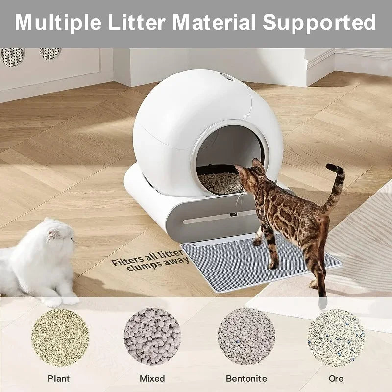 Self-Cleaning Cat Litter Box Automatic 65 Large Cat Toilet Litter Tray Ionic Deodorizer 3 roll bags,cat litter box