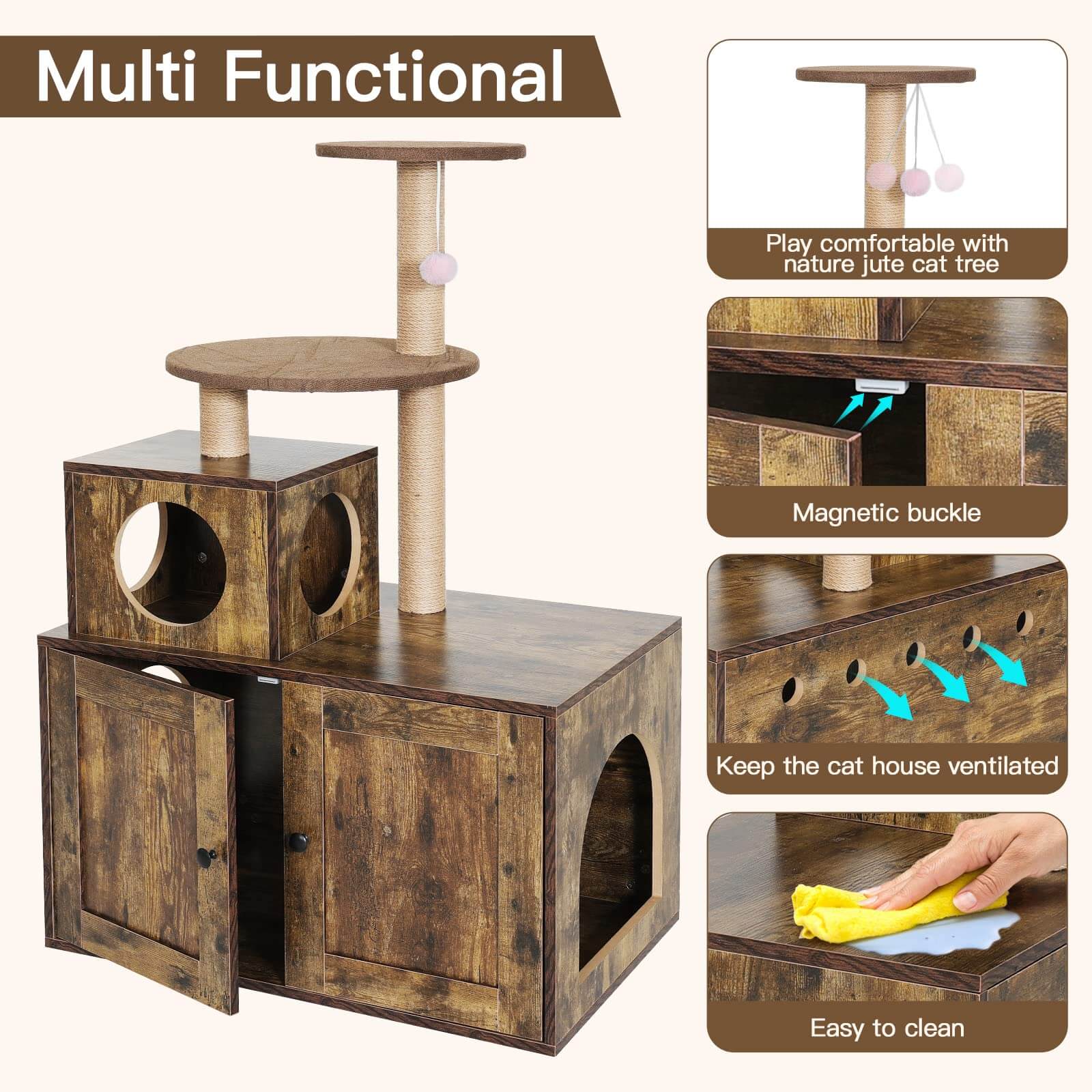Cat Litter Box Enclosure PA720-Cat Litter Box Furniture