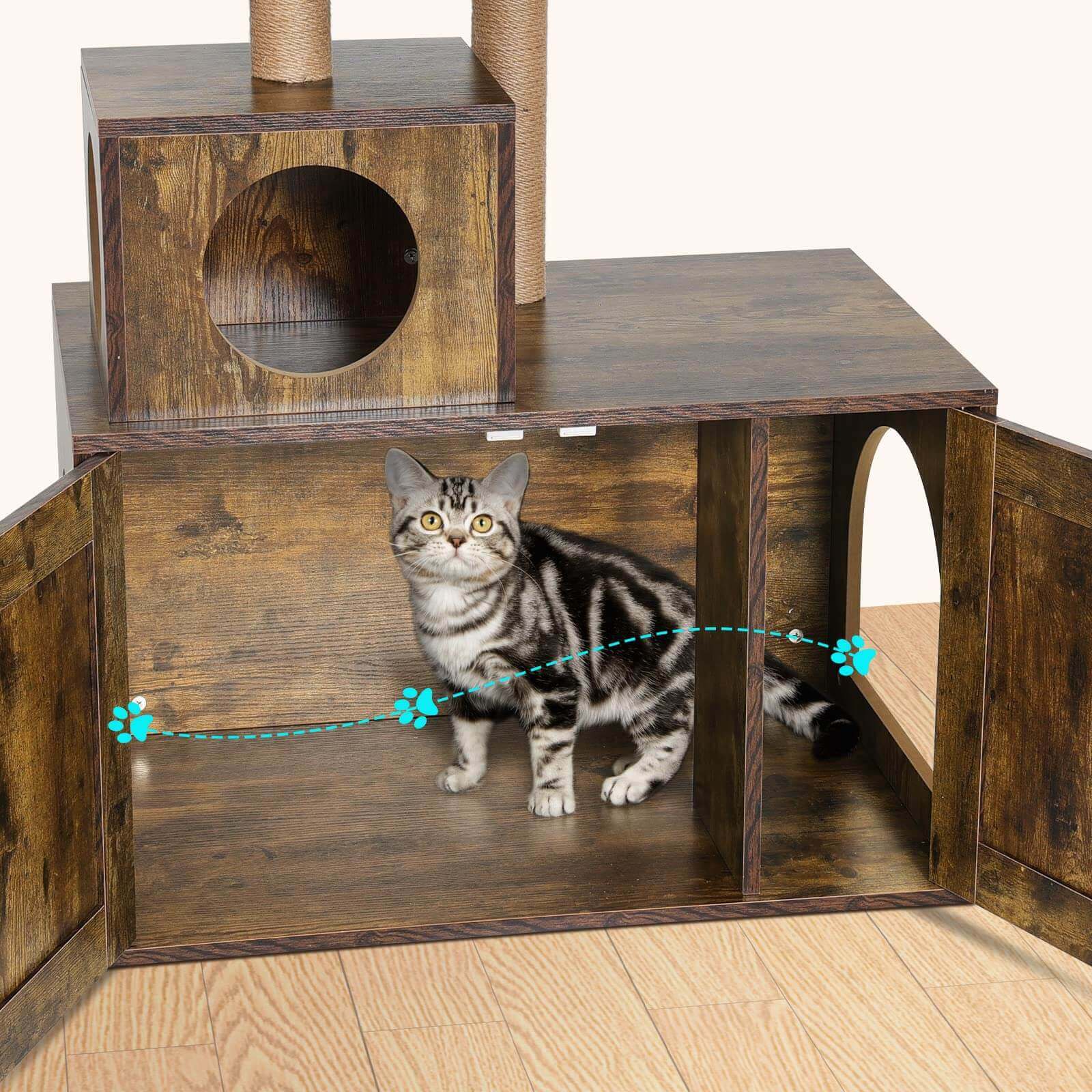 Cat Litter Box Enclosure PA720-Cat Litter Box Furniture