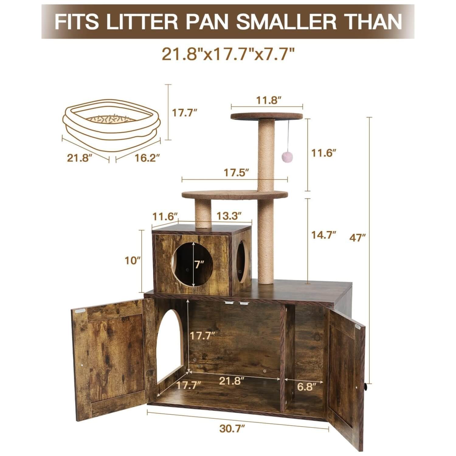 Cat Litter Box Enclosure PA720-Cat Litter Box Furniture
