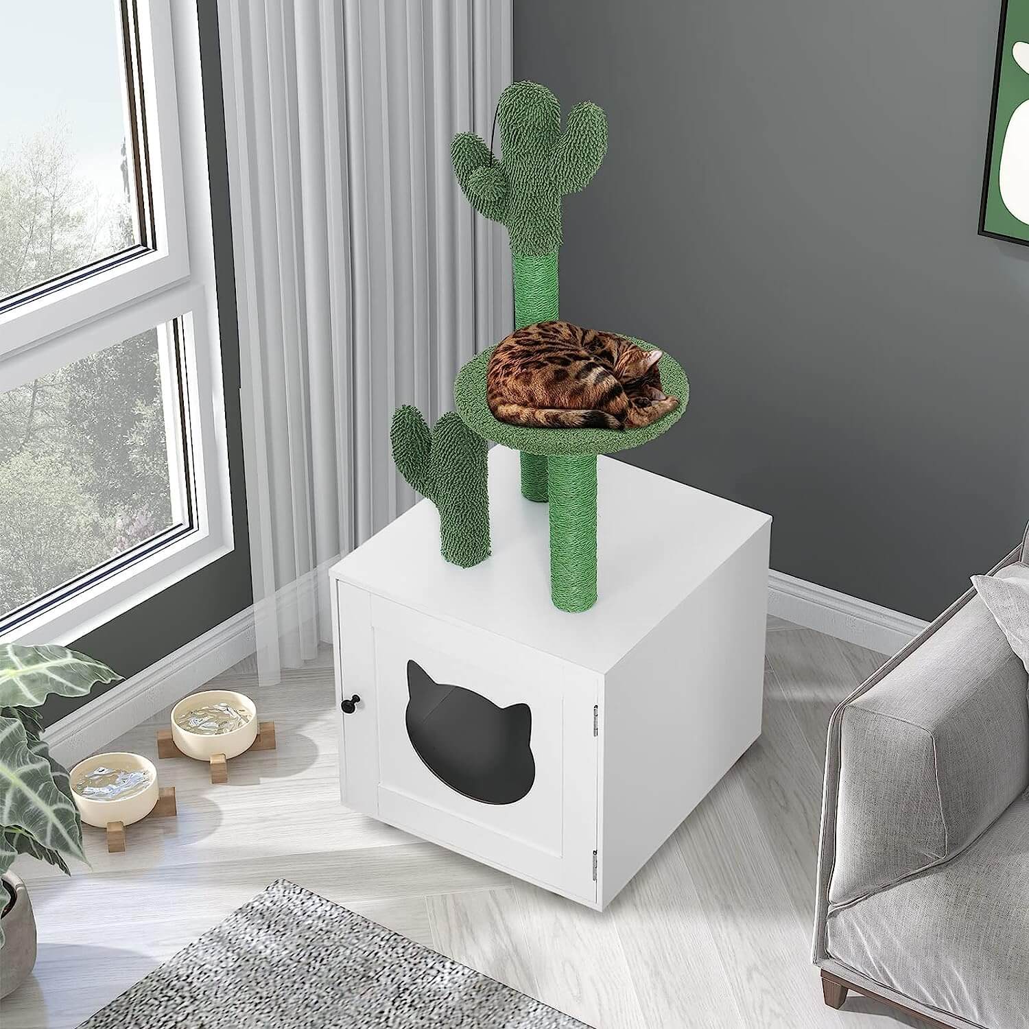 Litter Box Enclosure PF002-Cat Litter Box Furniture