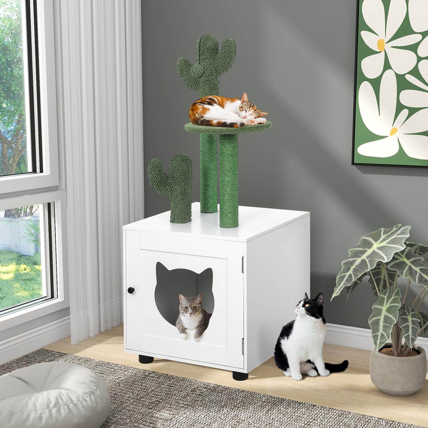 Litter Box Enclosure PF002-Cat Litter Box Furniture