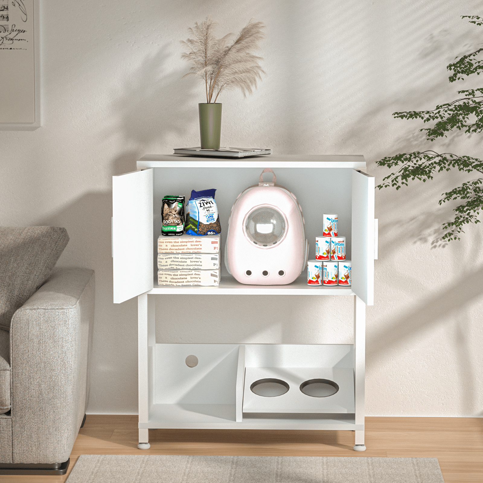Cat Bowl Stand Cabinet PF029 Cat Feeding Stations