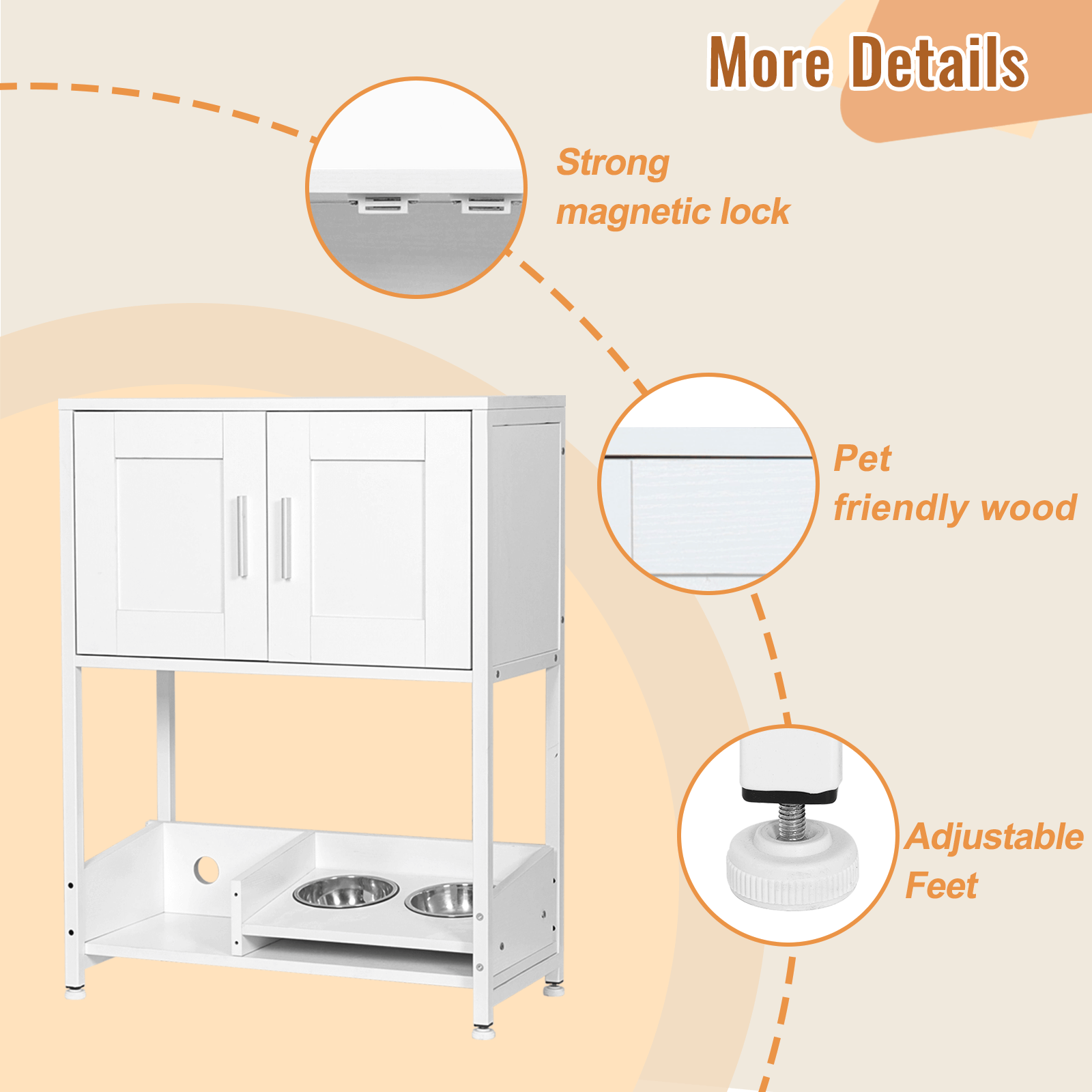 Cat Bowl Stand Cabinet PF029 Cat Feeding Stations