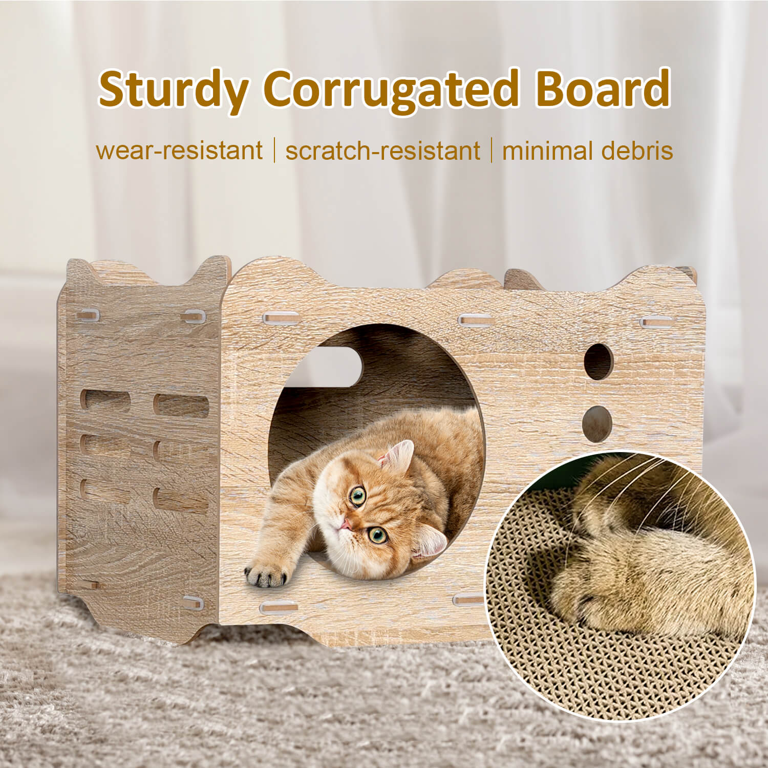 Wooden Cat House Stackable Collapsible Condos PF019 Cat Condos/Beds
