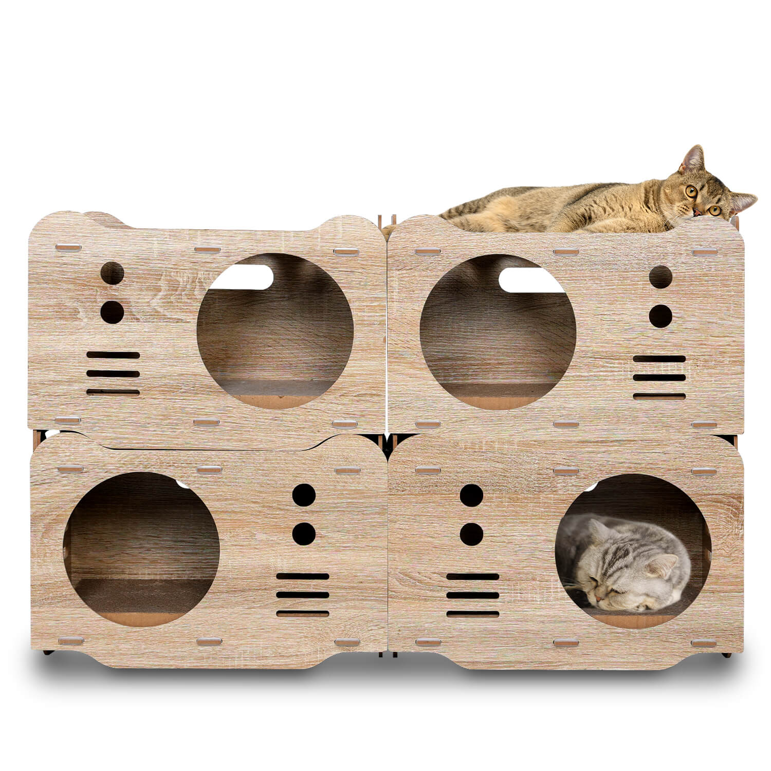 Wooden Cat House Stackable Collapsible Condos PF019 Cat Condos/Beds