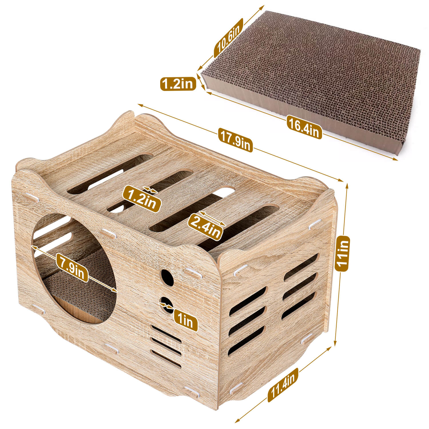 Wooden Cat House Stackable Collapsible Condos PF019 Cat Condos/Beds