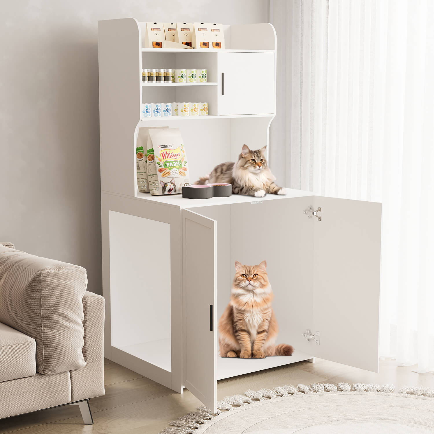 Cat Litter Box Enclosure Cabinet PF018