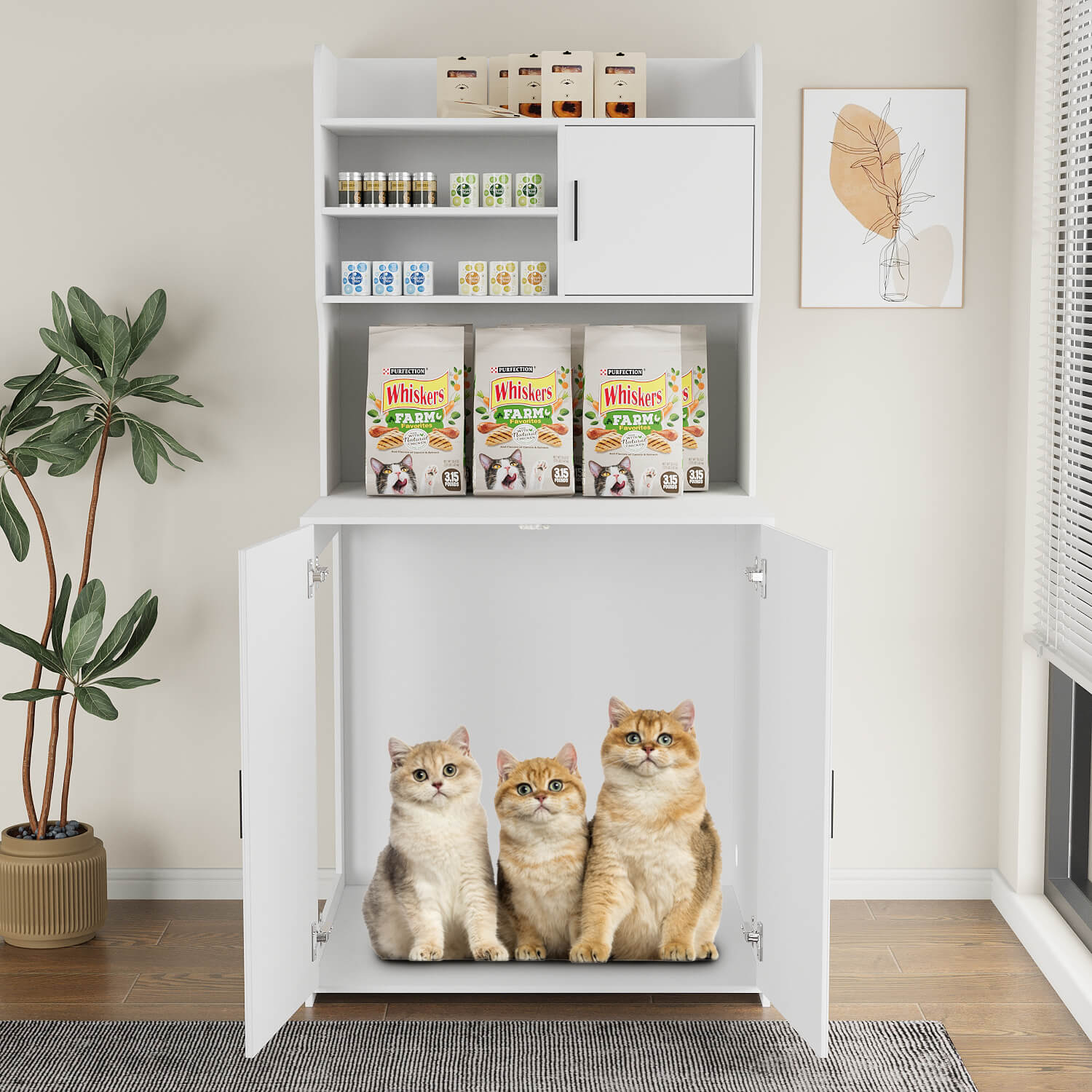 Cat Litter Box Enclosure Cabinet PF018