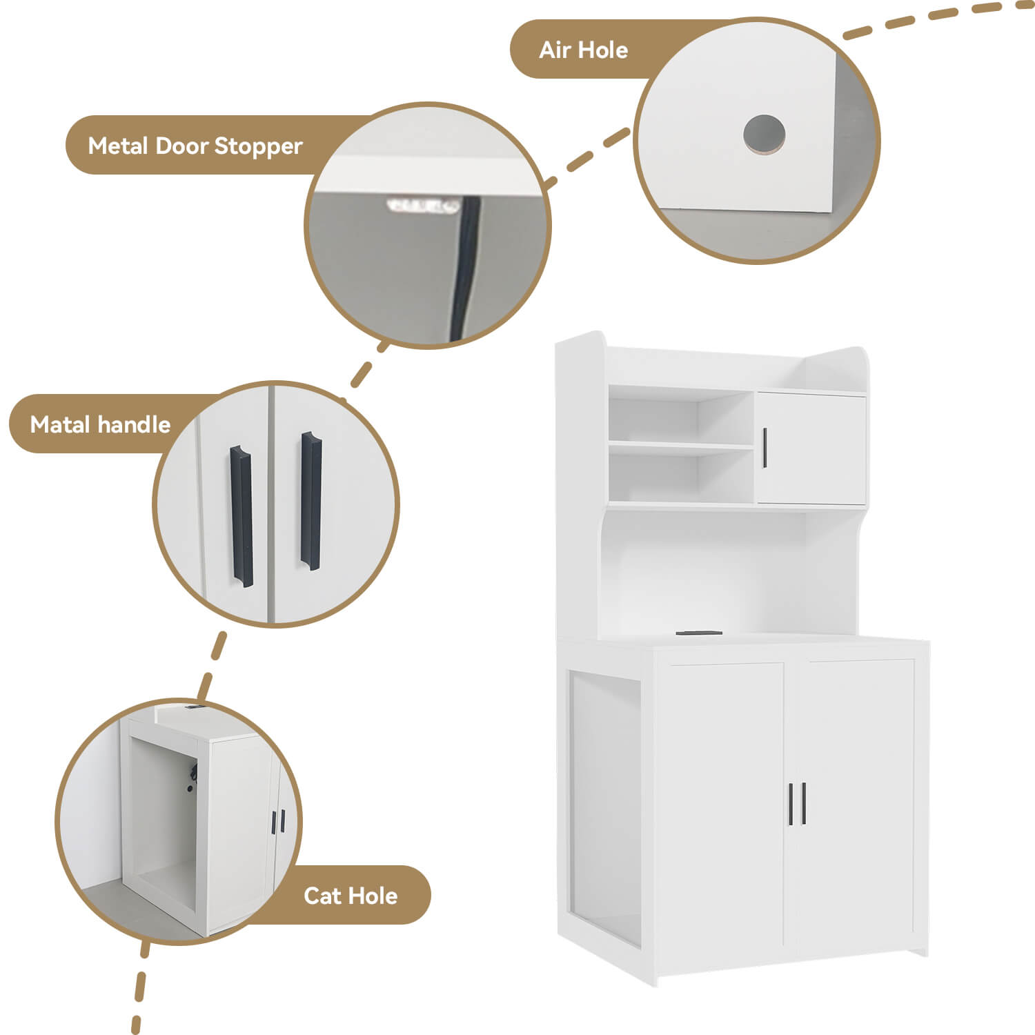Cat Litter Box Enclosure Cabinet PF018