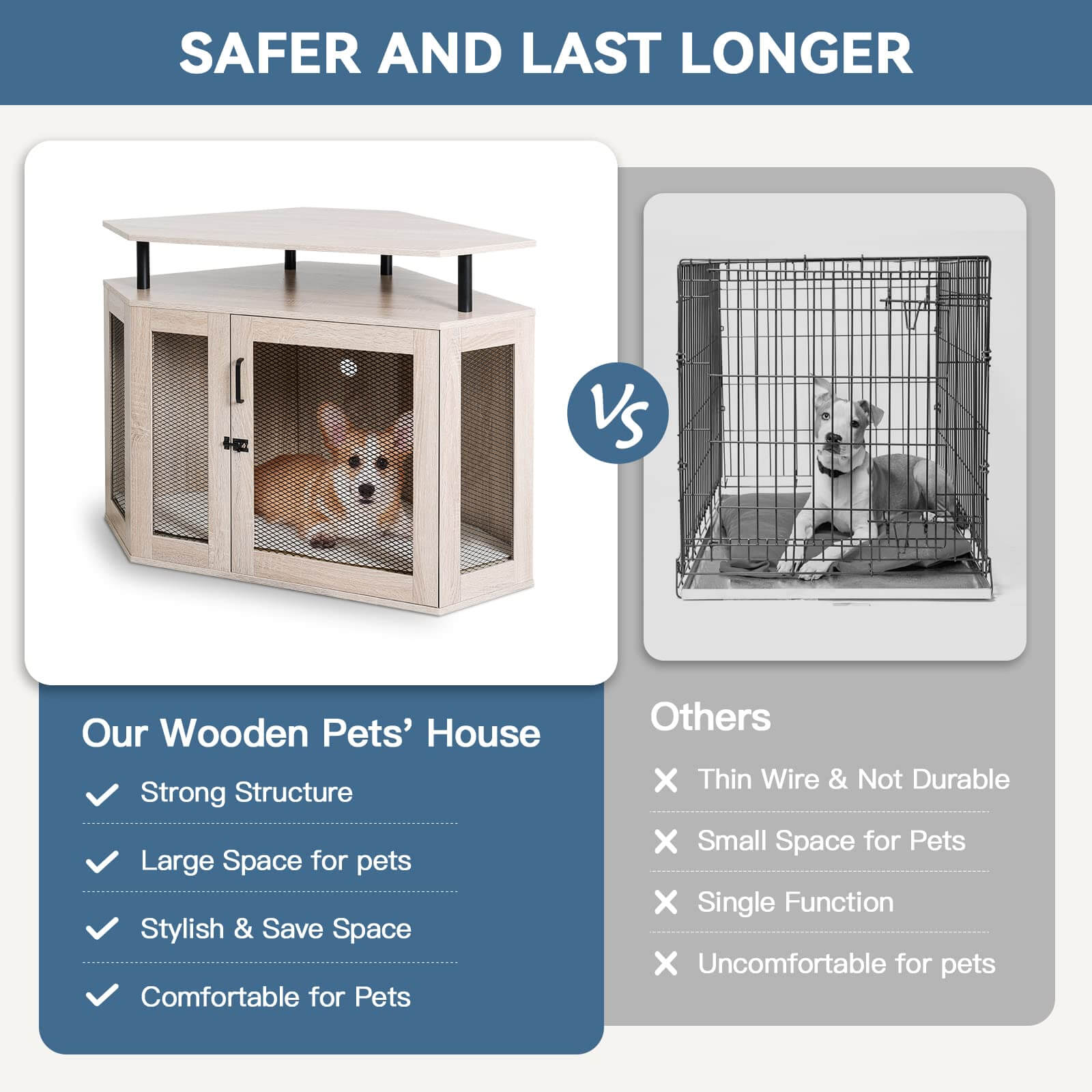 Corner Pet House with Multiple Function PF7316