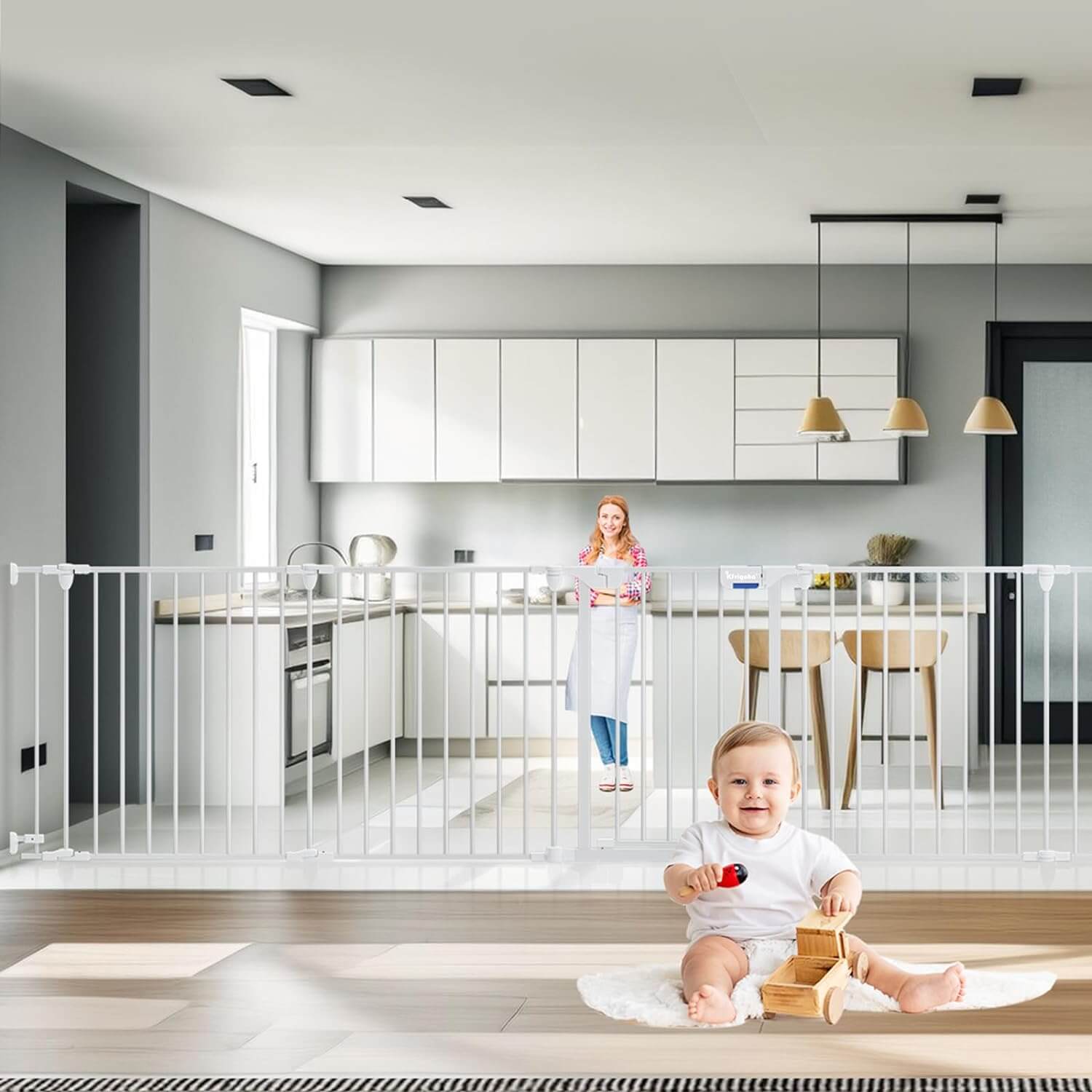 8 Panels Baby Gate Heavy Duty Playpen PA739 8 panels-white