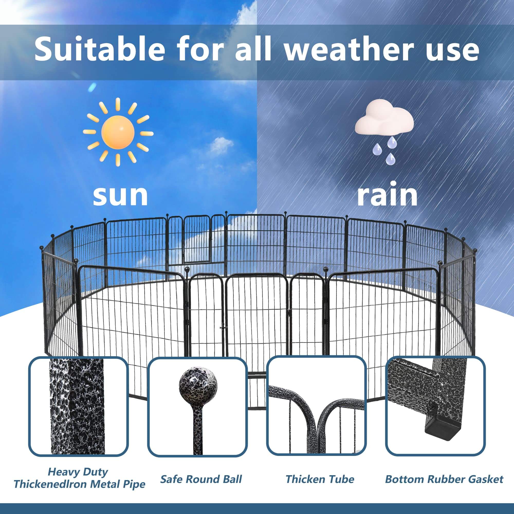 Dog Playpen 8/16 Panels 32'' 8 Panels,16 Panels