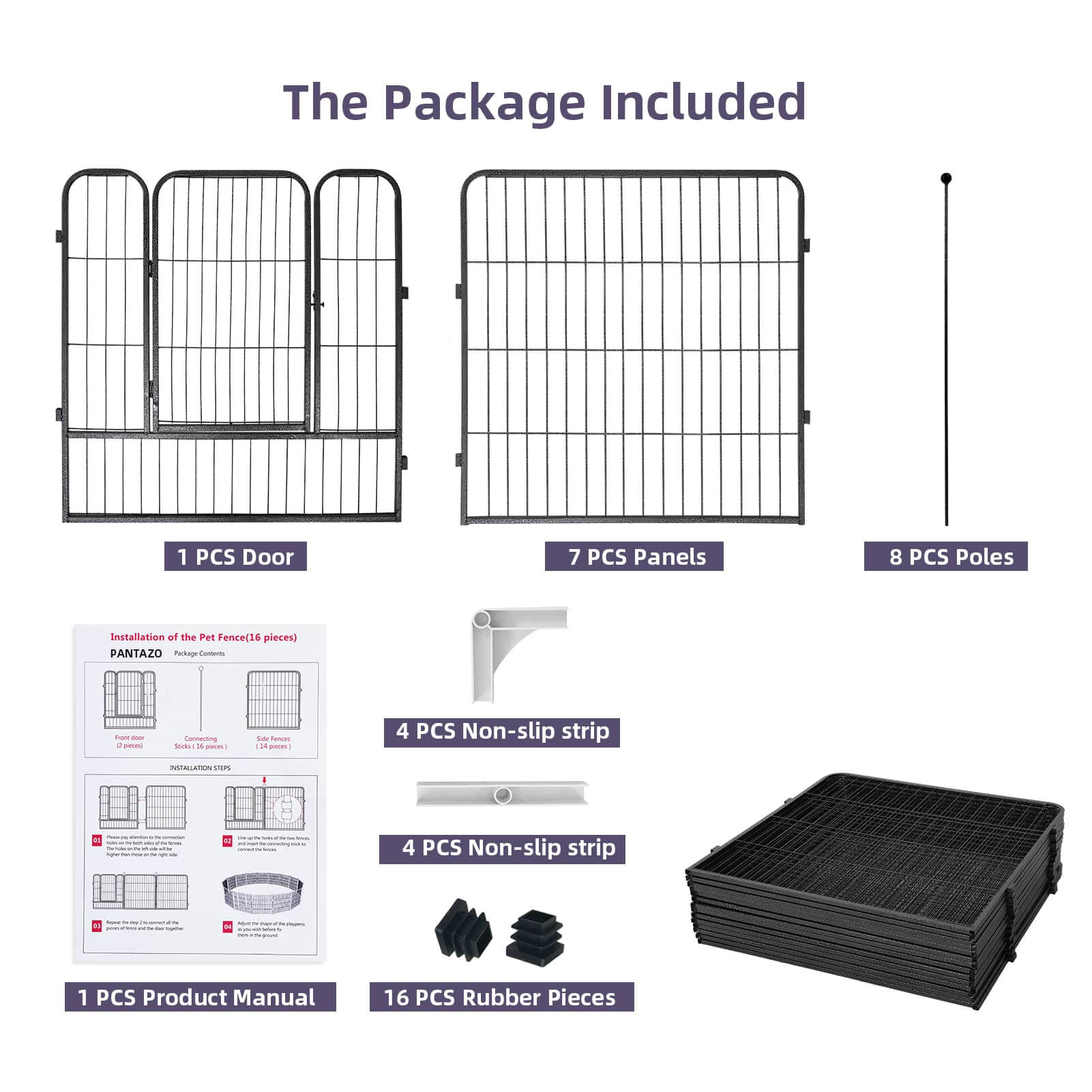 Dog Playpen 8/16 Panels 32'' 8 Panels,16 Panels