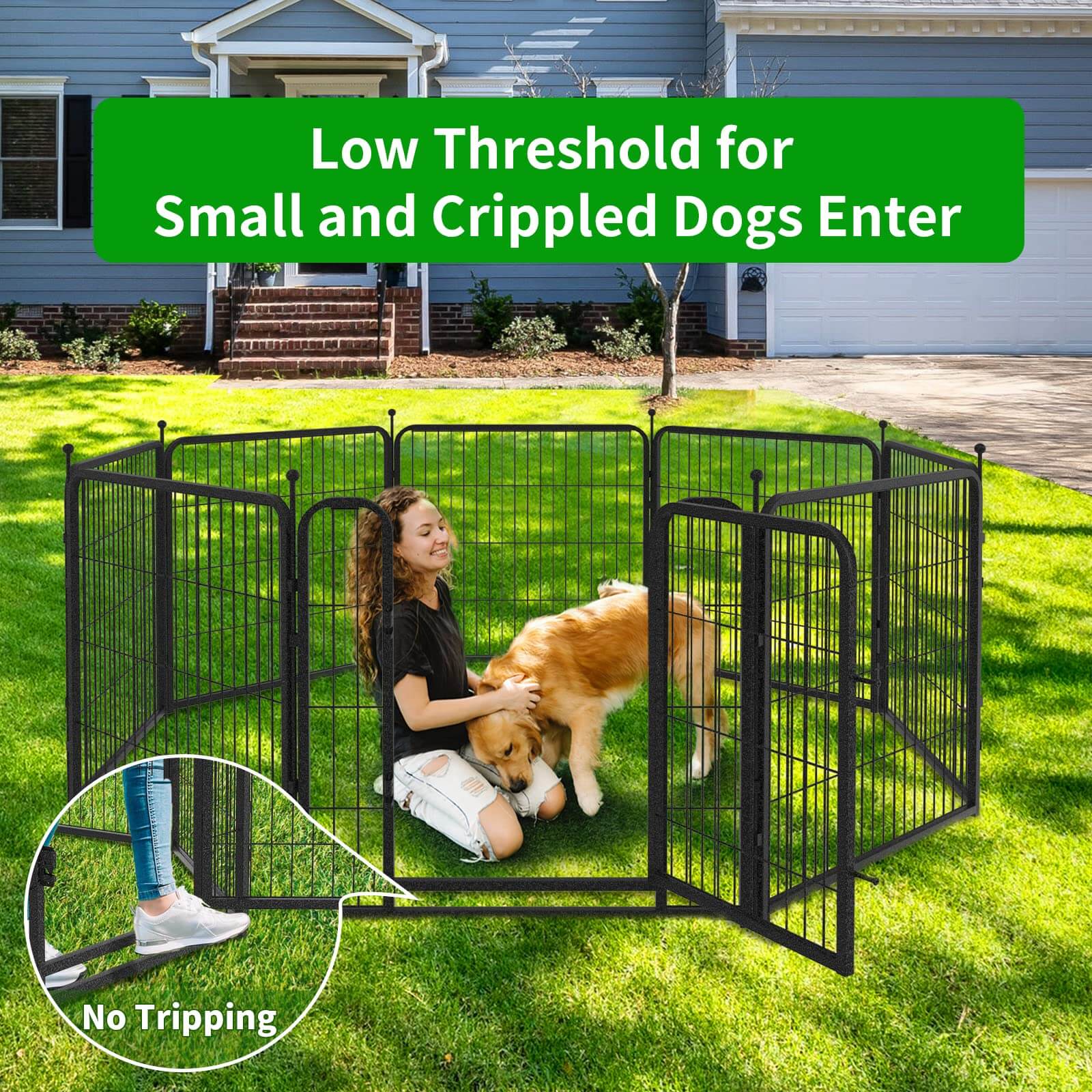 12 Panels Heavy Duty Dog Pen 32"W x 24"H,32"W x 32"H,32"W x 40"H