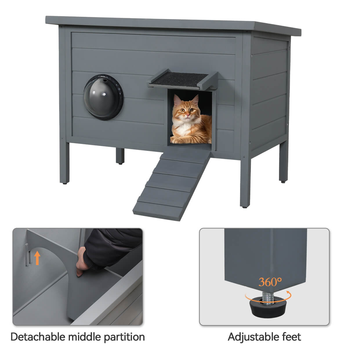 Outdoor Wooden Cat House-PF715 Cat Condos/Beds