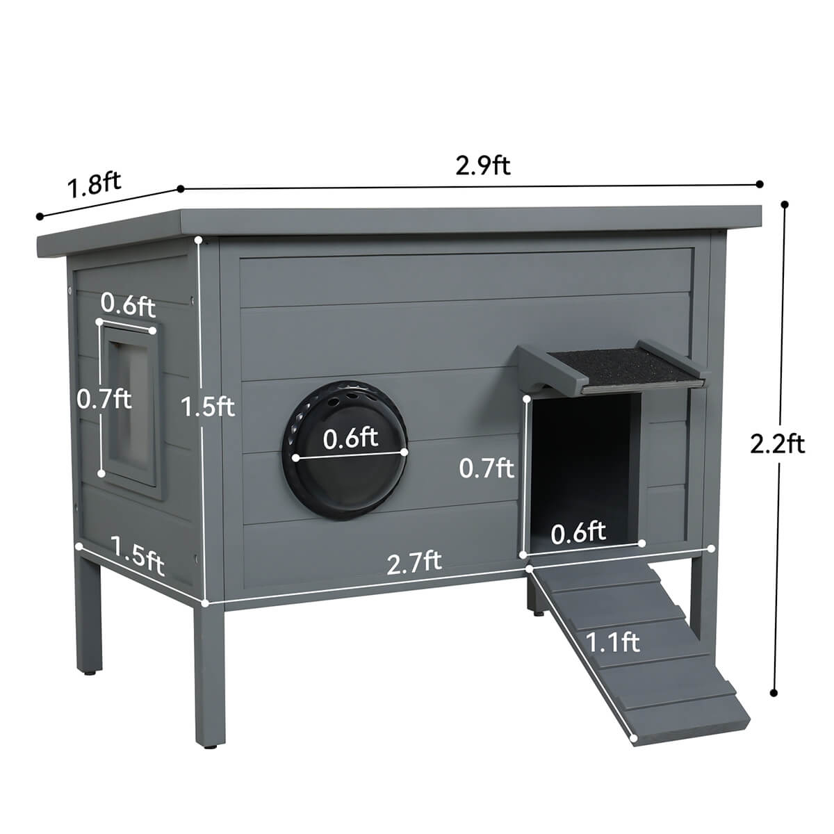 Outdoor Wooden Cat House-PF715 Cat Condos/Beds